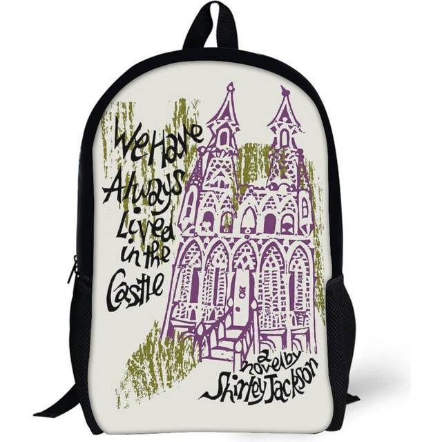 Backpacks We Have Always Lived in The Castle Vintage Book Cover (1970) 17inch School Bag