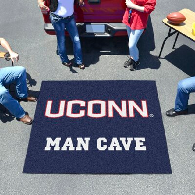 FANMATS 17299 UConn Huskies Man Cave Tailgater Rug - 5ft. x 6ft. Sports Fan Area Rug, Home Decor Rug and Tailgating Mat