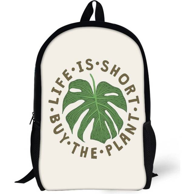 Backpacks Life Is Short Buy The Plant. 17inch School Bag