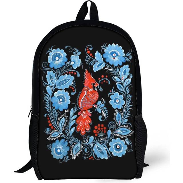 Backpacks Christmas Bird Folk Art 17inch School Bag