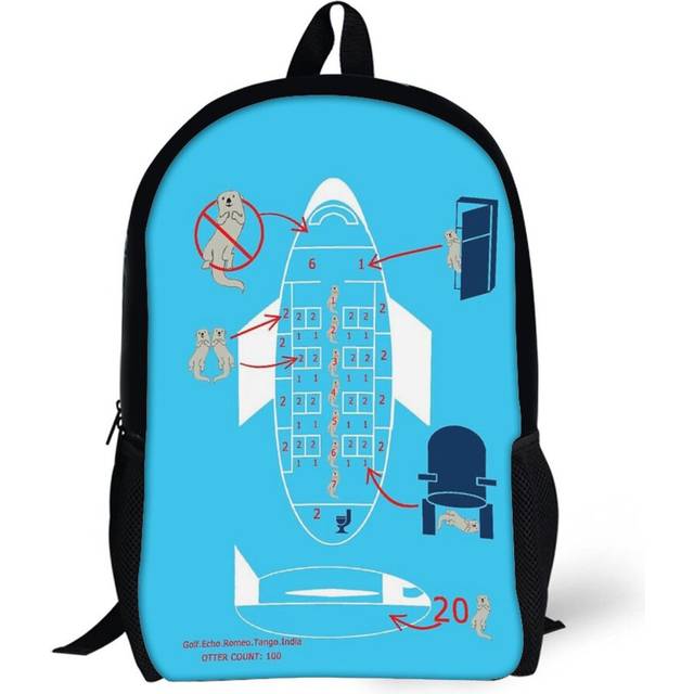 Backpacks Otters on A Plane 17inch School Bag
