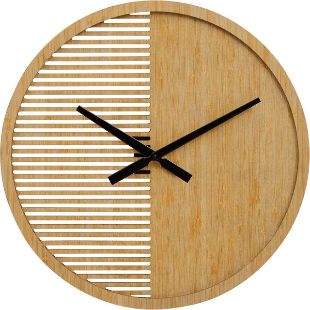 Premier Housewares Vitus Wooden Large Round Wall Clock 60cm - Brown - 60 x 5 x 60cm
