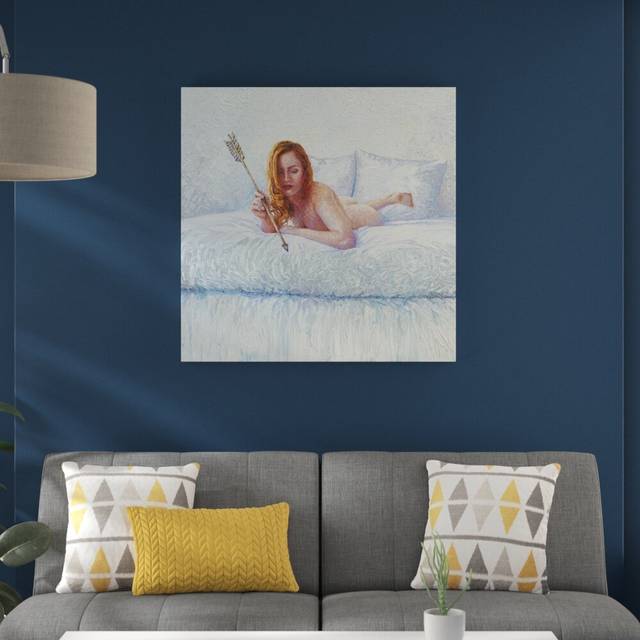 &#39;Cupid Alone&#39; by Iris Scott Acrylic Painting Print on Wrapped Canvas (76.2cm H x 76.2cm W)