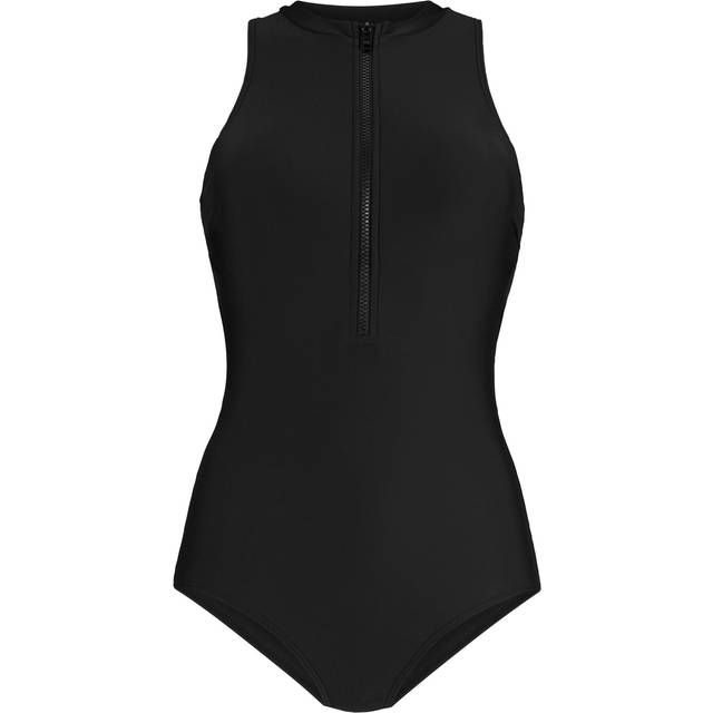 active by LASCANA Zip-Up Swimsuit - Black