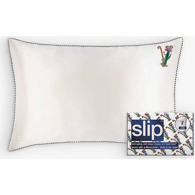 Slip V Queen Letter-embroidered Silk Pillowcase 51cm X 76cm