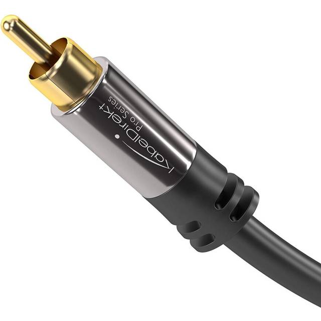 KabelDirekt – 1m RCA ljud-videokabel (1 till 1, subwoofer, AV-mottagare, HiFi, digital och analog, dubbel skärmning)