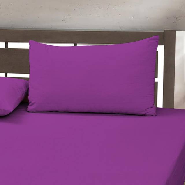Ewoud 25cm Microfiber Fitted Sheet - Purple (Double (4&#39;6))