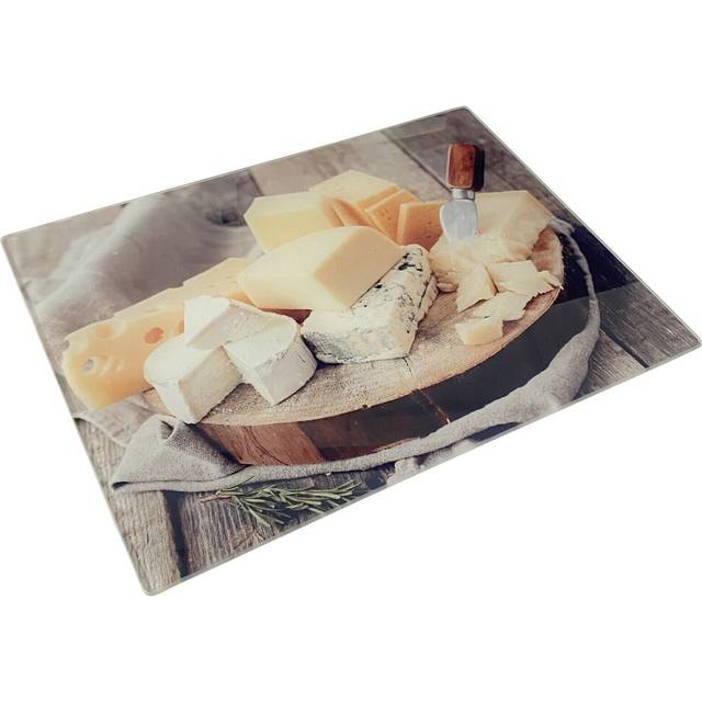 Glass Chopping Board Worktop Saver Tempered Glass Cheese Design Cutting Board