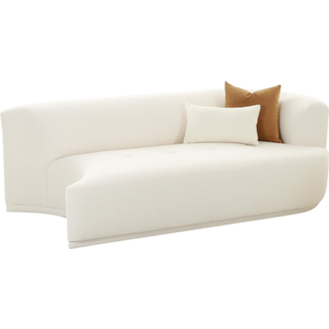 Fickle Modular RAF Loveseat - Boucle/Wood - L104.9 x W209.6 x H71.9 cm - Cream