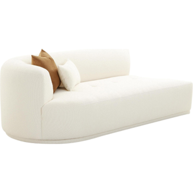 Fickle Modular LAF Loveseat - Boucle/Wood - L104.9 x W209.6 x H71.9 cm - Cream