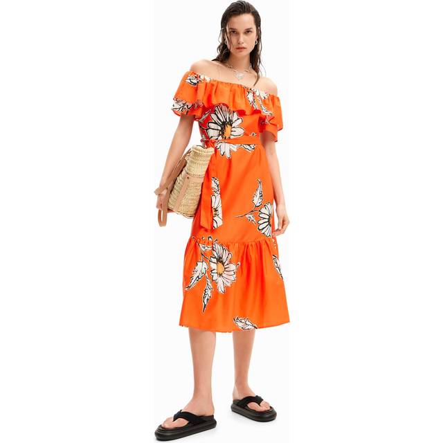 Daisy ruffle midi dress