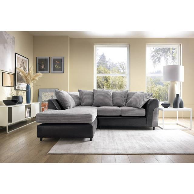 Harvey Left Facing Corner Sofa in Grey - One Size