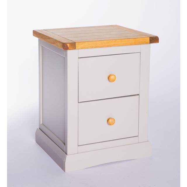 Emmert 2 Drawer Bedside Table - Wood (56cm H X 45cm W X 40cm D)
