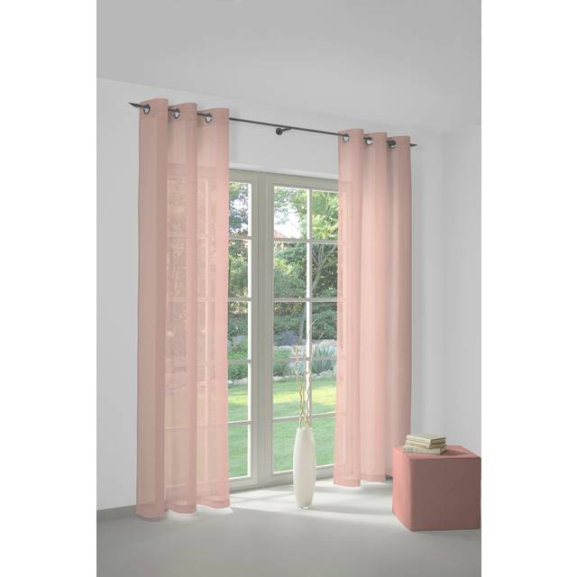 Semi Sheer Curtains - Pink (145cm Width x 245cm Drop)