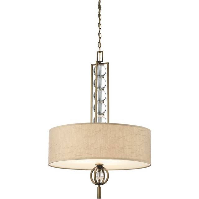 Rosier 3-Light Drum Pendant - Cambridge Bronze (88.9cm H X 61cm W X 61cm D)