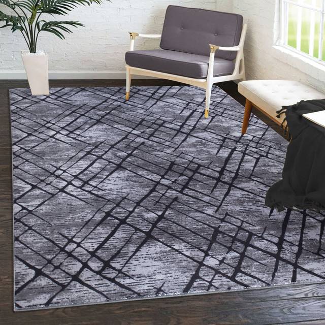 High-Quality Modern Design Bedroom Rugs,Office Carpets, Decorative Runner Rug Home Decor Rugs Grey. (Rectangle 160 x 230cm)