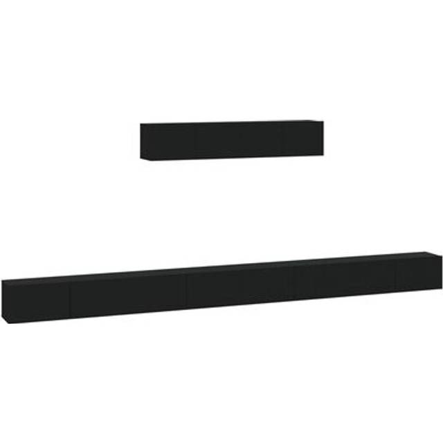 vidaXL 4 Piece TV Cabinet Set Black Engineered Wood
