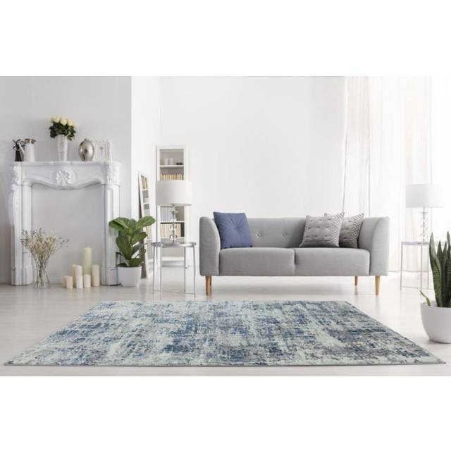 (Extra Large  240x340cm) Orion Abstract Metallic Rugs in OR04 Blue