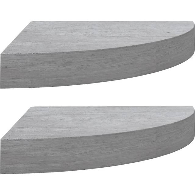 vidaXL Wall Corner Shelves 2 pcs Concrete Grey 35x35x3.8 cm MDF