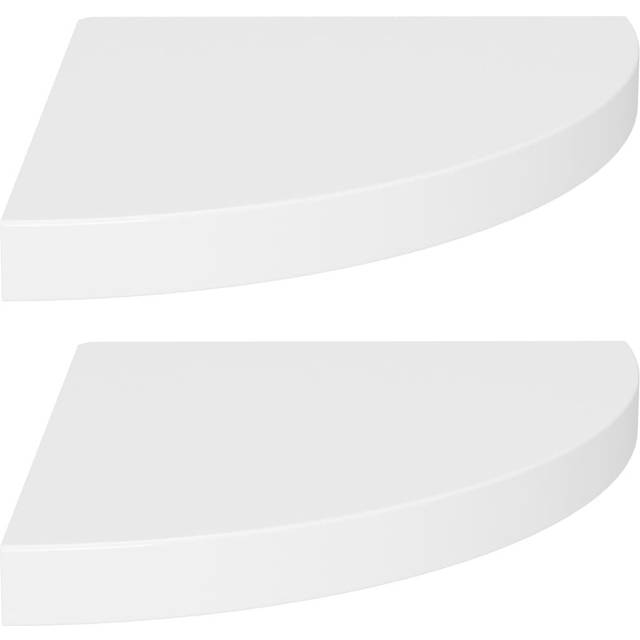 vidaXL Floating Corner Shelves 2 pcs White 35x35x3.8 cm MDF