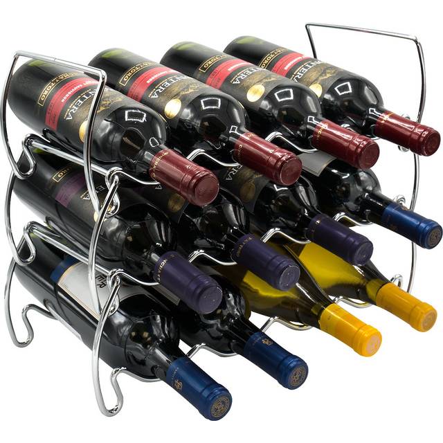 Sorbus 3-Tier Stackable Bamboo Wine Rack