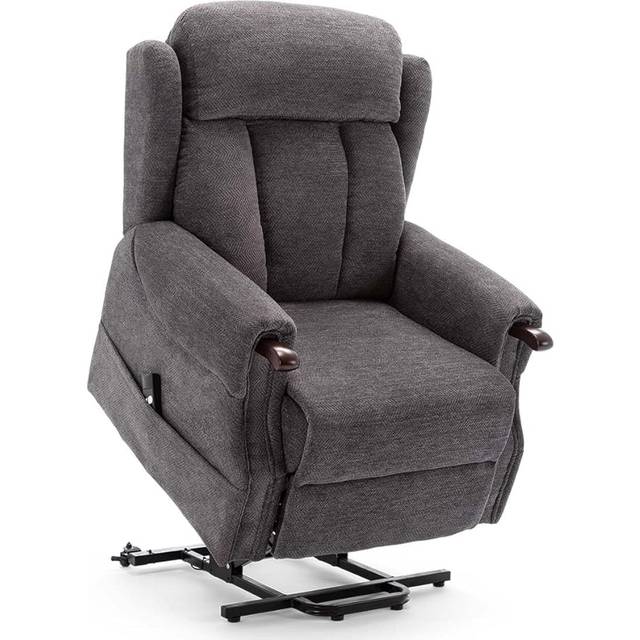 (Greys) Halton Electric Fabric Single Motor Riser Recliner Lift Mobility Tilt Chair
