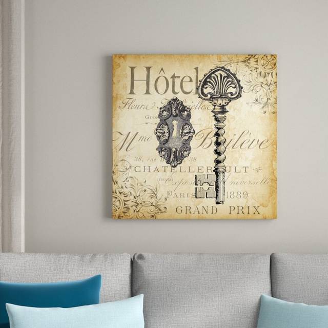 'Key Engraving II' by Tre Sorelle Studios Graphic Art Print on Wrapped Canvas (76.2cm H x 76.2cm W)