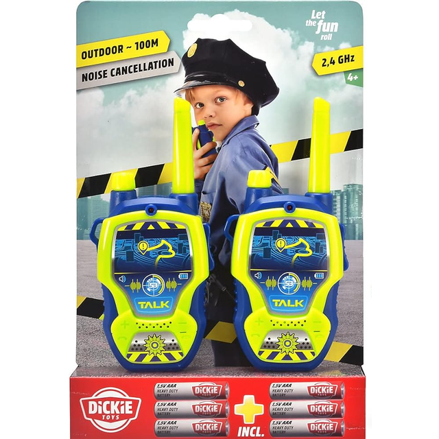 Police Design Walkie Talkie - 2 Radios Specially Designed for Children Aged 4+ Up to 100m Range Toy Radios