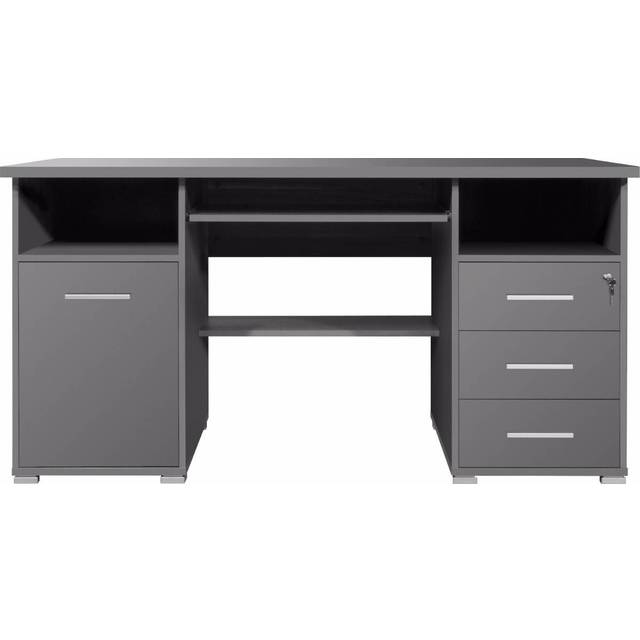 GERMANIA Office Desk Rectangular Anthracite 3 Drawers 1,450 (W) x 700 (D) x 750 (H) mm Melamine