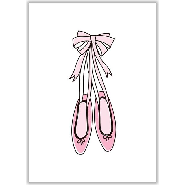 Ballerina Shoes - Painting Print on Paper - No Frame (42 cm H x 30 cm W x 1 cm D)