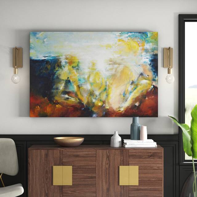 'The Kiss' Art Print on Canvas - Wrapped Canvas (102cm H x 152cm W)