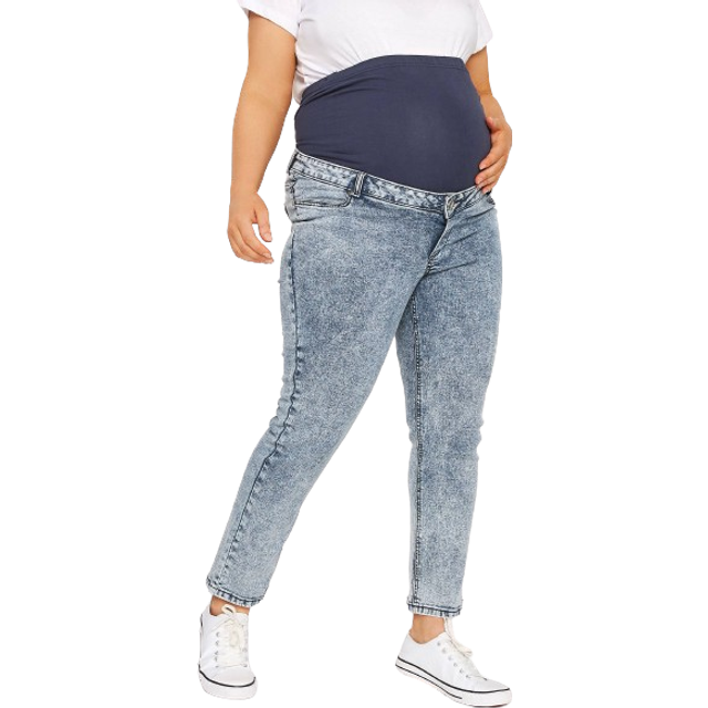 Bump It Up Maternity Curve Bleach Blue Stretch Mom Jeans - Short 18