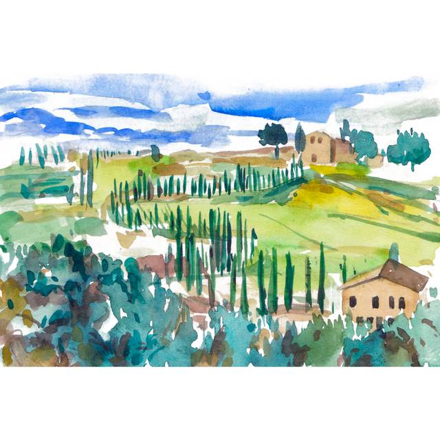 Vibrant Tuscan Landscape II - Wrapped Canvas Painting (51cm H x 76cm W x 3.8cm D)