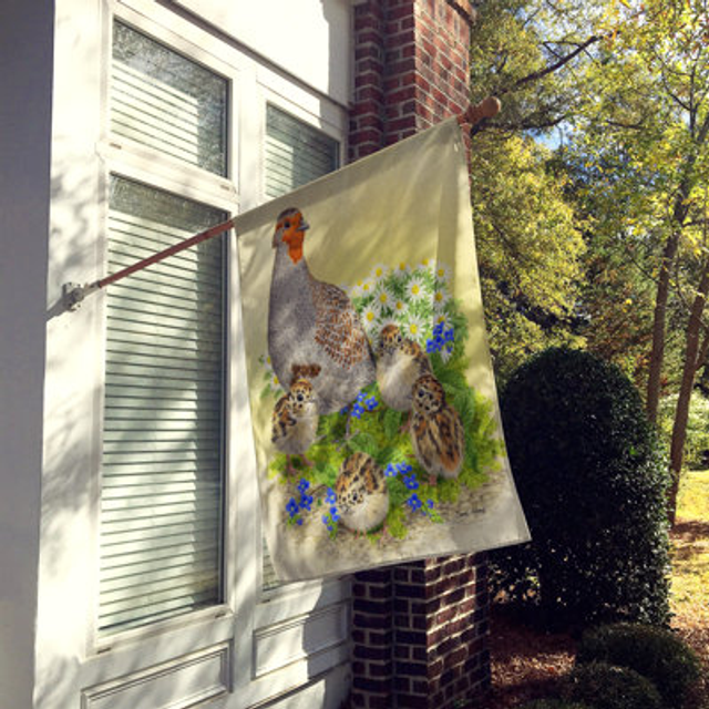 Caroline's Treasures ASA2162CHF Partridge and Chicks Canvas House Size Flag  Multicolor  Large