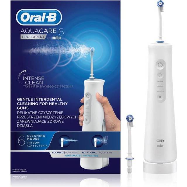 Oral-B Aquacare 6 Pro-Expert Water Flosser Cordless Irrigator, Featuring Oxyjet Technology and 6 Cleaning Modes, UK 2 Pin Plug