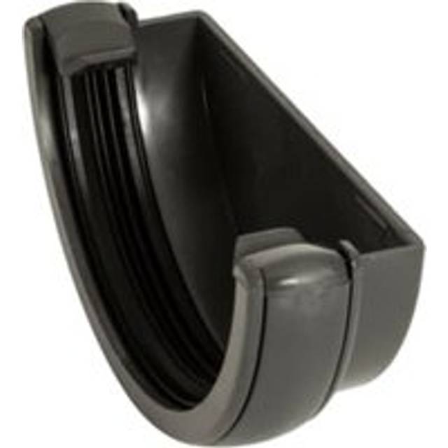 FloPlast Half Round Gutter External Stopend - 112mm Anthracite Grey