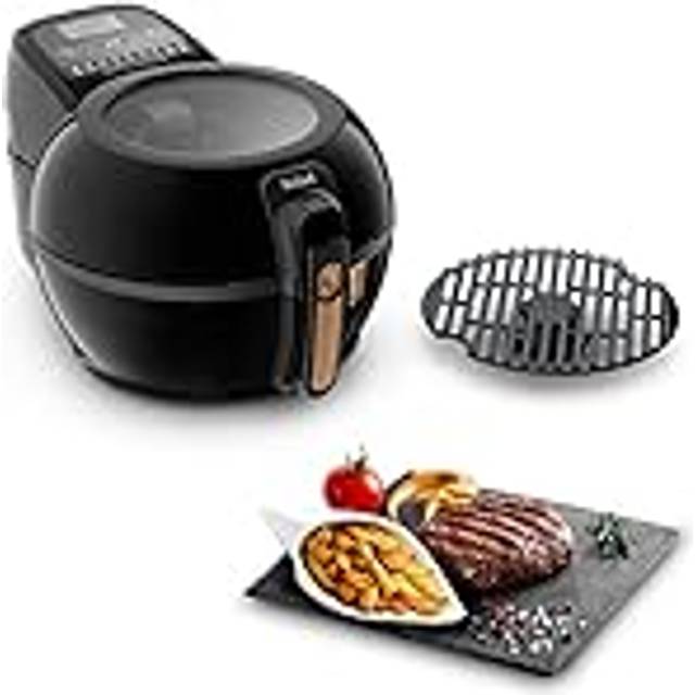 Tefal FZ7758 ActiFry & Grill Genius varmluftsfritös | inkl. grillgaller | automatisk omrörningsarm | 9 aut. Matlagningsprogram | kapacitet 1,2 kg | hälsosam fritering utan olja | digital receptbok |