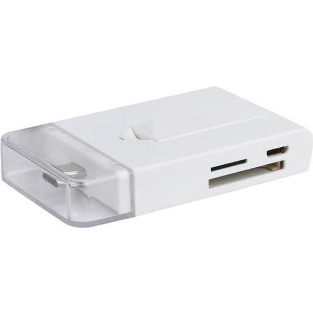 Type-c Dual USB 2.0 Micro USB OTG Desktop Holder Memory Card TF Card Reader for Mobile Phone WHITE COLOR