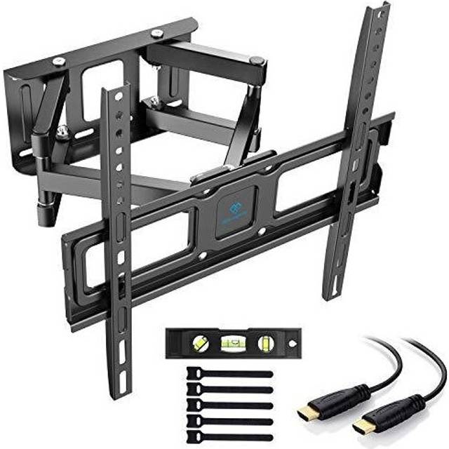 Perlesmith tv wall bracket, swivel tilt wall mount for 26-70 inch flat & curved
