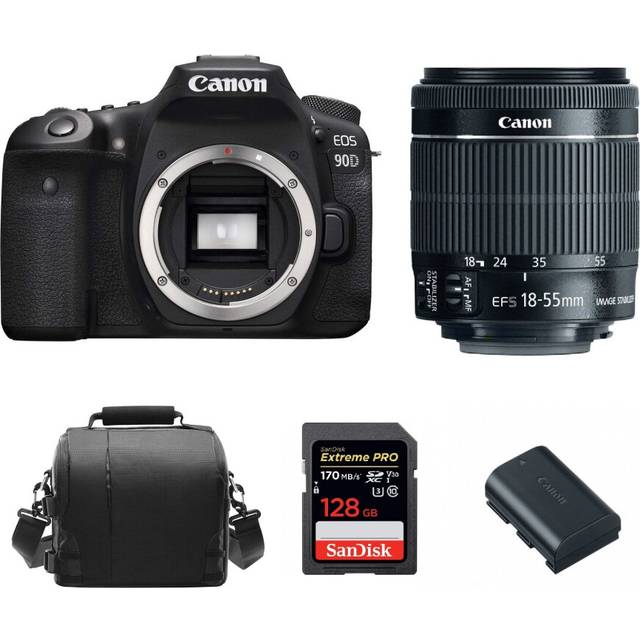 CANON EOS 90D KIT EF-S 18-55mm IS STM+SANDISK 128GB+Bag+LP-E6N Battery