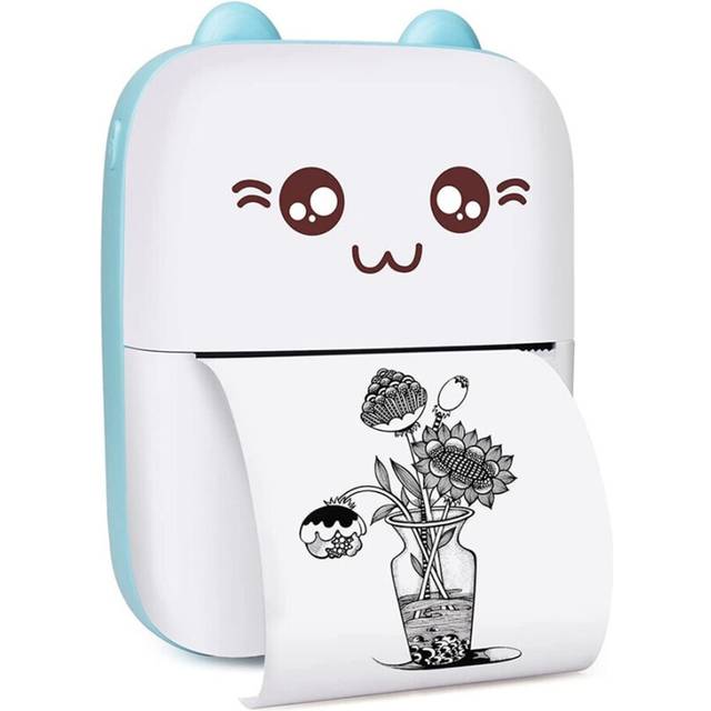 Mini Portable Printer Photo Pocket Photo Bluetooth V4.0 200 DPI Label Sticker Receipt Printer Mobile Thermal Printer(B)