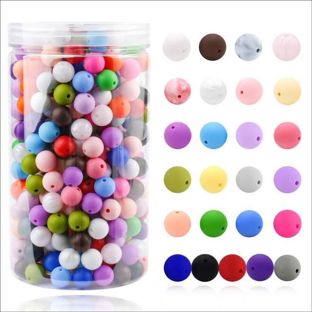 500Pcs 12Mm Silicone Beads 25 Mixed Silicone Beads