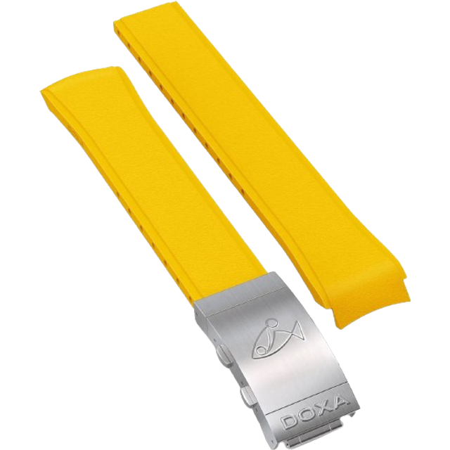 Doxa Strap SUB 1500T Rubber Yellow With Folding Clasp