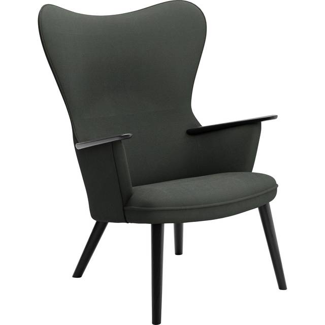 Carl Hansen - CH78 Fåtölj, Svart Ek, Tyggrupp 3 Fiord 0991 - Fåtöljer - Hans J. Wegner - Trä/Textilmaterial/Skum
