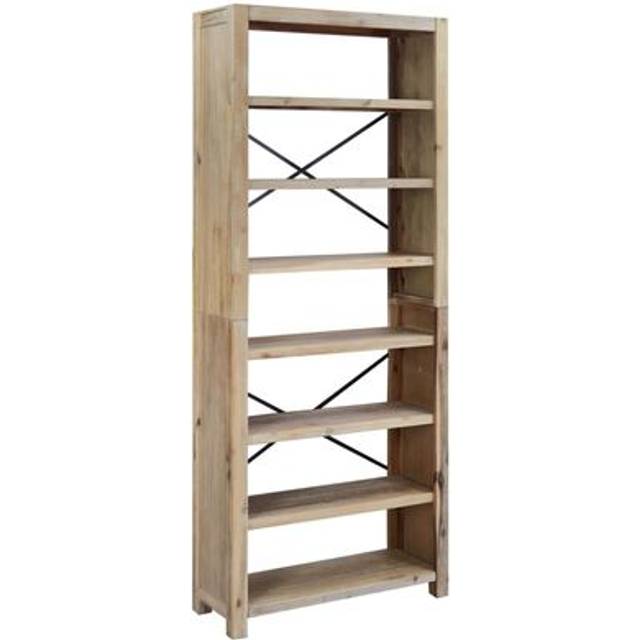 vidaXL 7-Tier Bookcase 80x30x200 cm Solid Wood Acacia - Brown