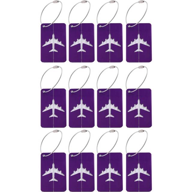 Aluminum Alloy Luggage Tag Metal Hollow Luggage Tag Tags Colorful Suitcase Card Luggage Tags Travel IdTags(Purple)