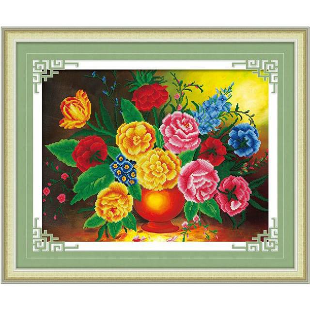 5D Diamond Painting Square Diamond Diamond Paste Rich Multicolored Decorations Living Room Cross Stitch European Oil Paiting Vase