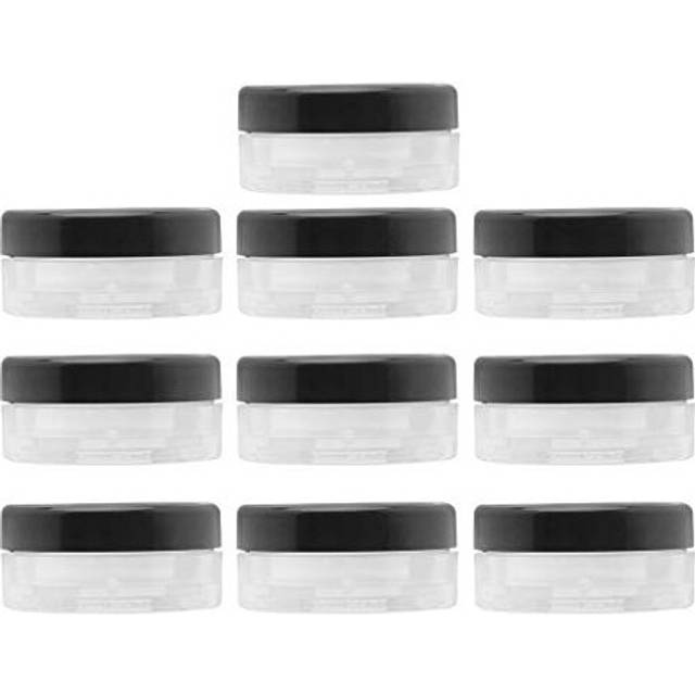 Beaupretty 10PCS Empty Powder Case Portable Loose Powder Containers with Sifter Lids Makeup Case Multi-Purpose Cosmetics Home Travel Kit 10G Black