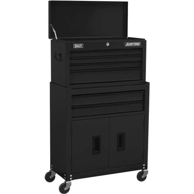 Sealey - AP22BK American pro® Topchest & Rollcab Combination 6 Drawer - Black