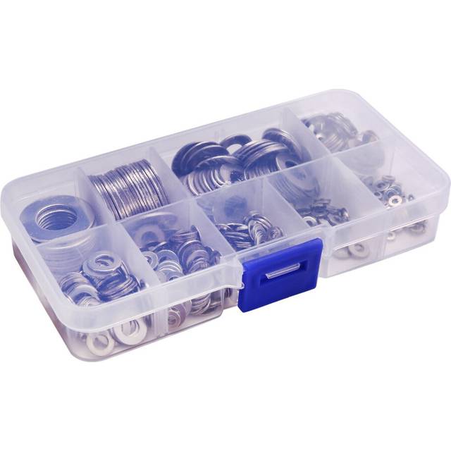 Stainless Steel Flat Washers Set 580 Pcs, 9 Sizes - M2 M2.5 M3 M5 M6 M8 M10 M12